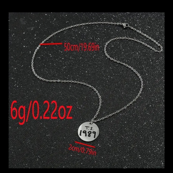 💛 Taylor Swift Fan Inspired 1989 Necklace - Silver - NWT - Picture 4 of 10